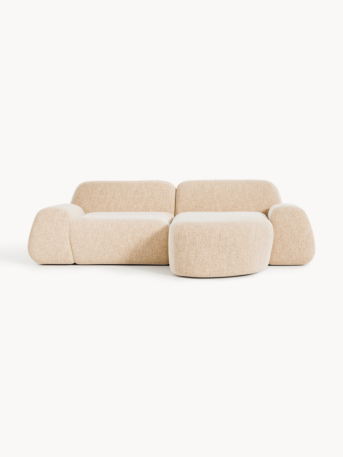 Draggery Wolke Corner Sofa with Bouclé Cover, Modular (3-Seater)