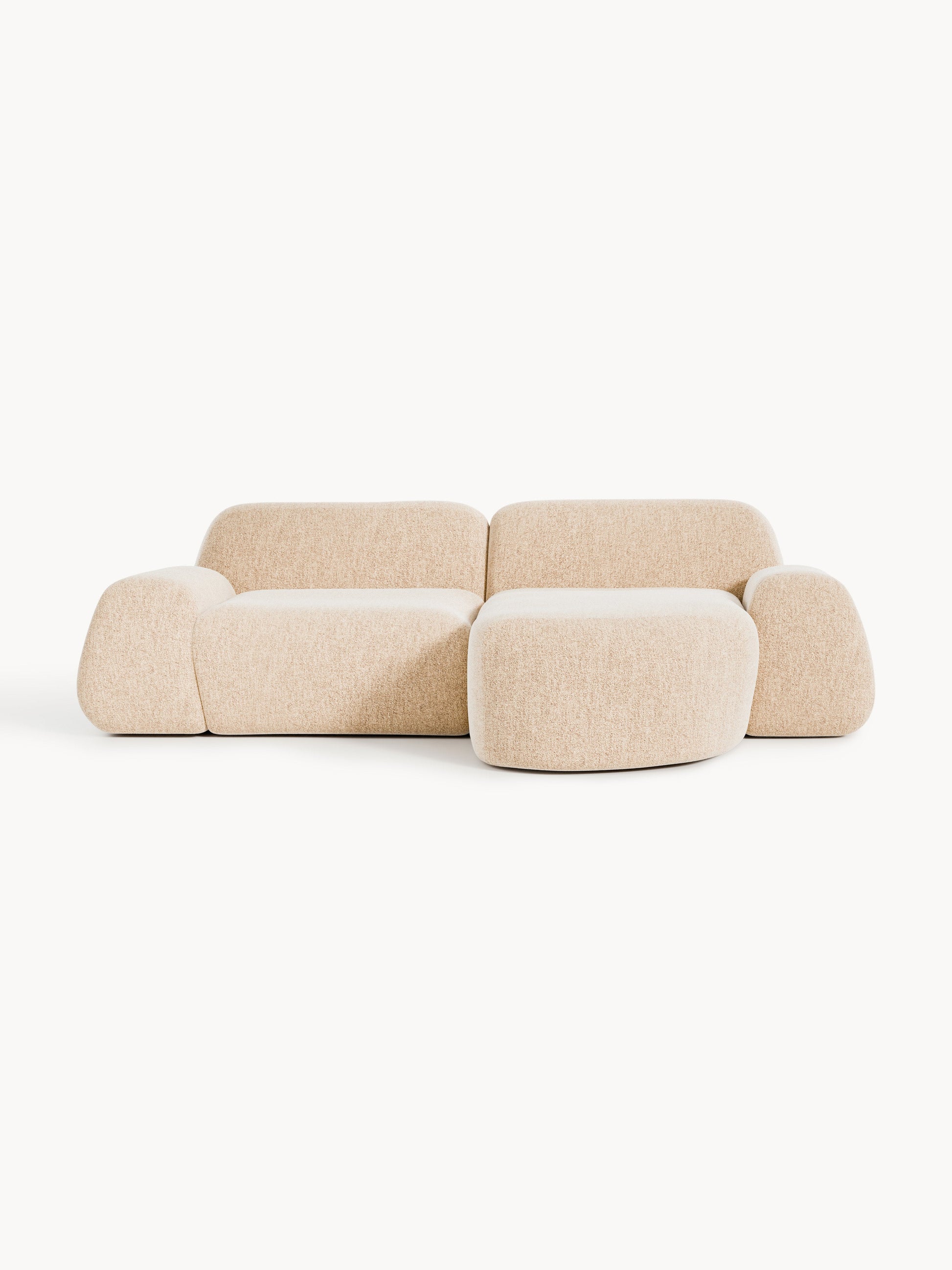 Draggery Wolke Corner Sofa with Bouclé Cover, Modular (3-Seater)
