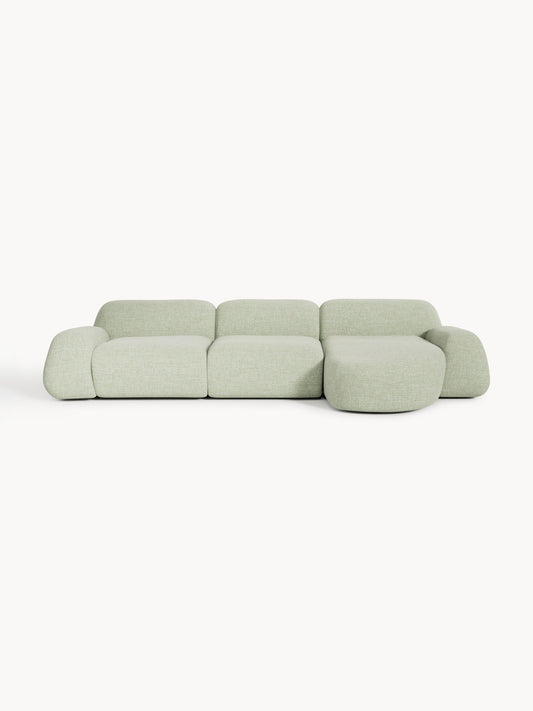 Draggery Wolke Corner Sofa with Bouclé Cover, Modular (4-Seater)