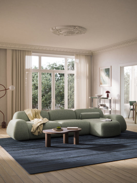 Draggery Wolke Corner Sofa with Bouclé Cover, Modular (4-Seater)