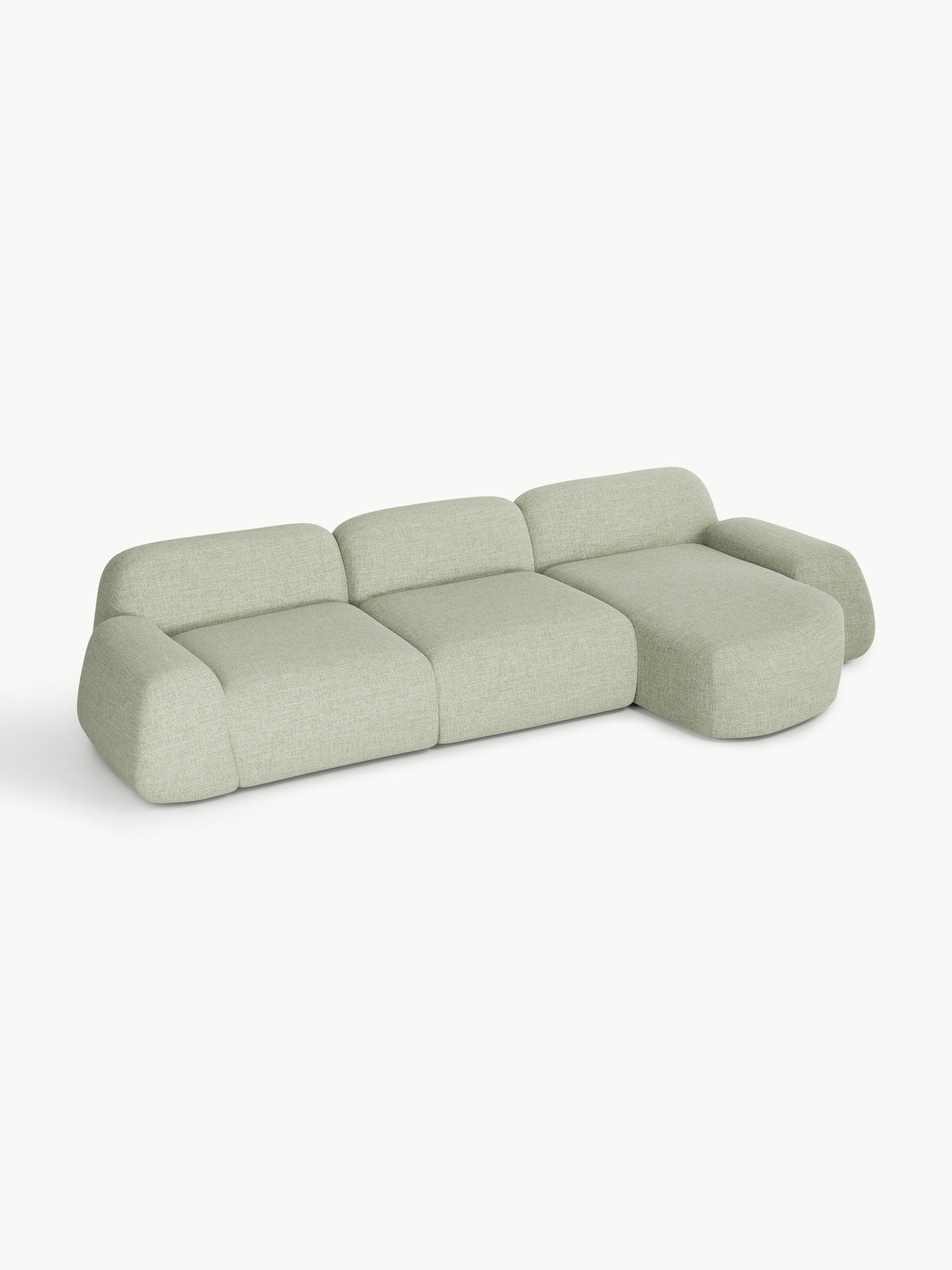 Draggery Wolke Corner Sofa with Bouclé Cover, Modular (4-Seater)