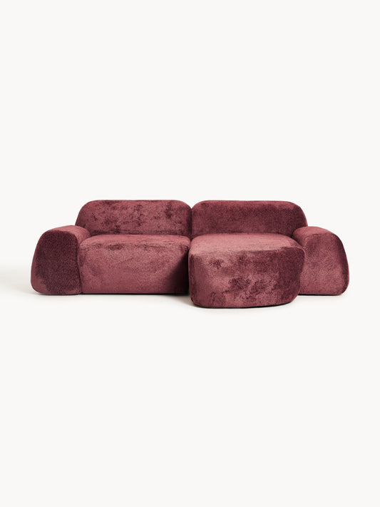 Draggery Wolke Corner Sofa with Teddy Bouclé Cover, Modular (3-Seater)