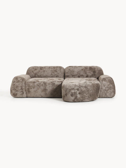 Draggery Wolke Corner Sofa with Teddy Bouclé Cover, Modular (3-Seater)
