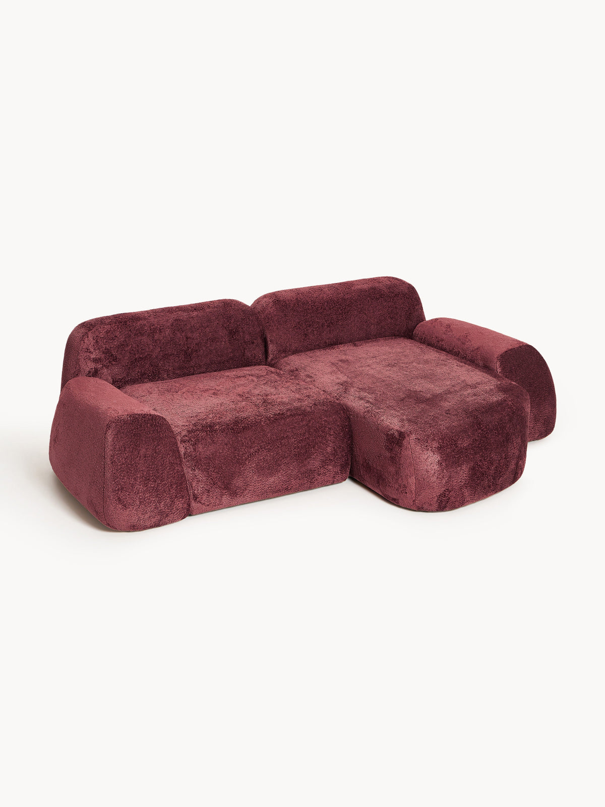 Draggery Wolke Corner Sofa with Teddy Bouclé Cover, Modular (3-Seater)