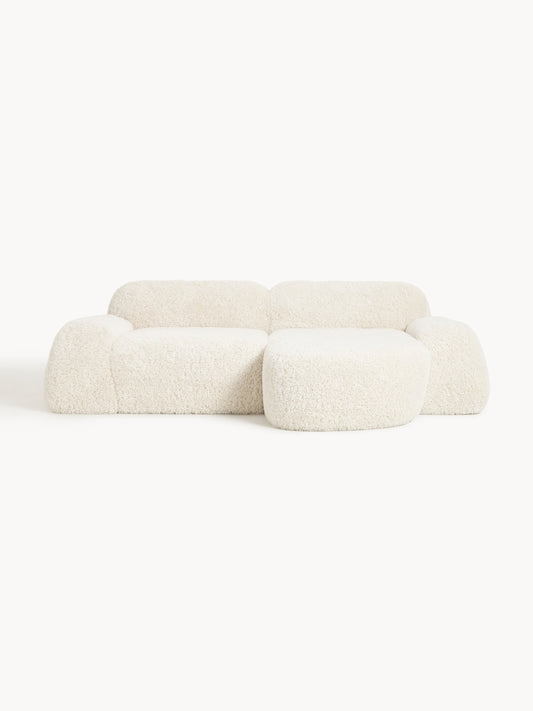 Draggery Wolke Corner Sofa with Teddy Cover, Modular (3-Seater)