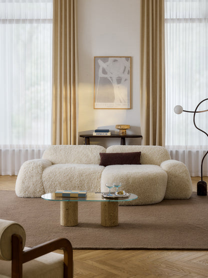 Draggery Wolke Corner Sofa with Teddy Cover, Modular (3-Seater)