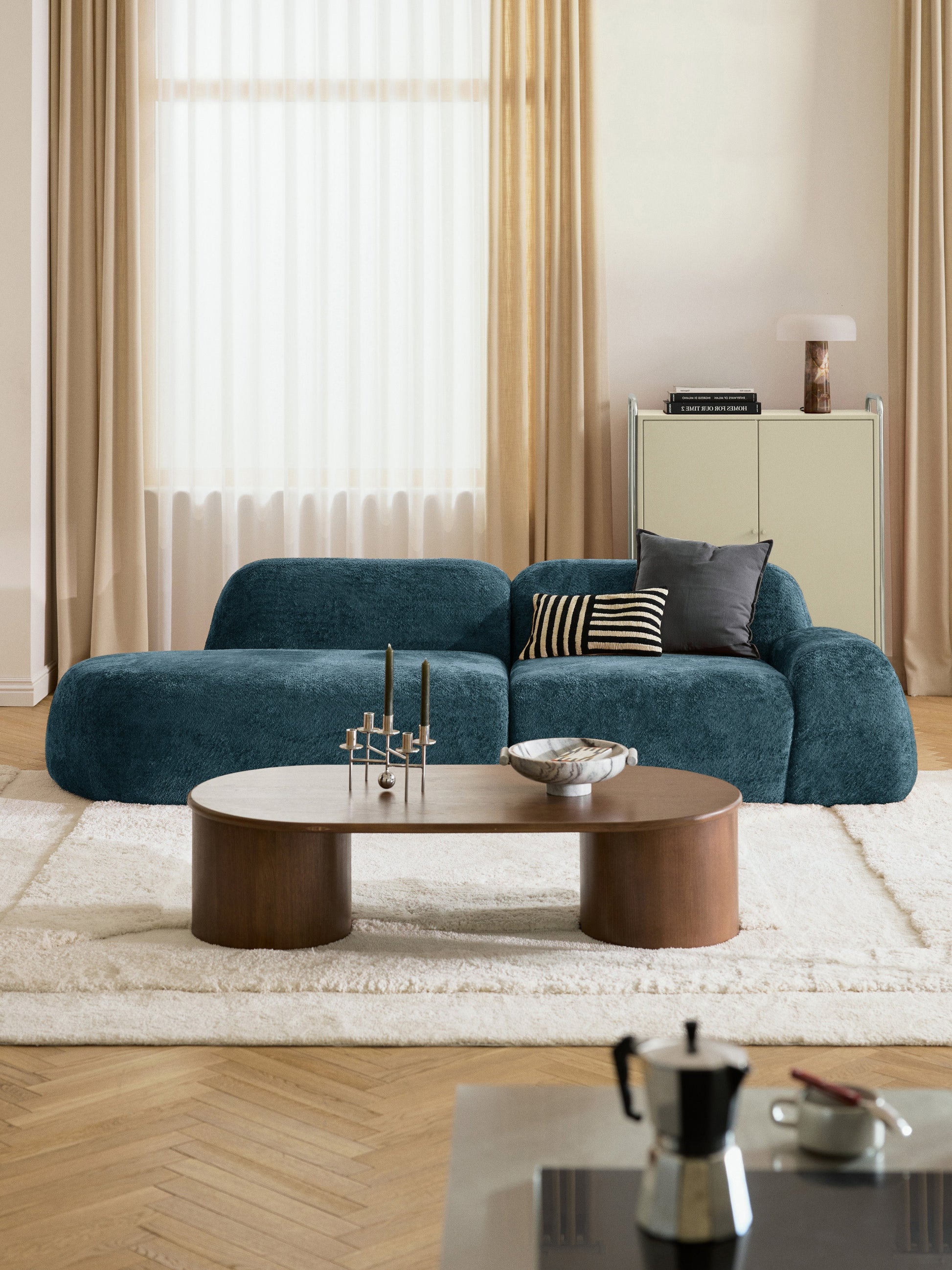Draggery Wolke Modular Chaise with Teddy Bouclé Cover (3-Seater)