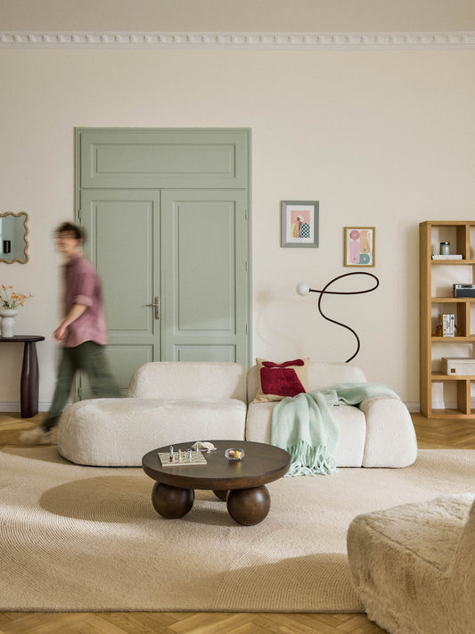 Draggery Wolke Modular Chaise with Teddy Bouclé Cover (3-Seater)