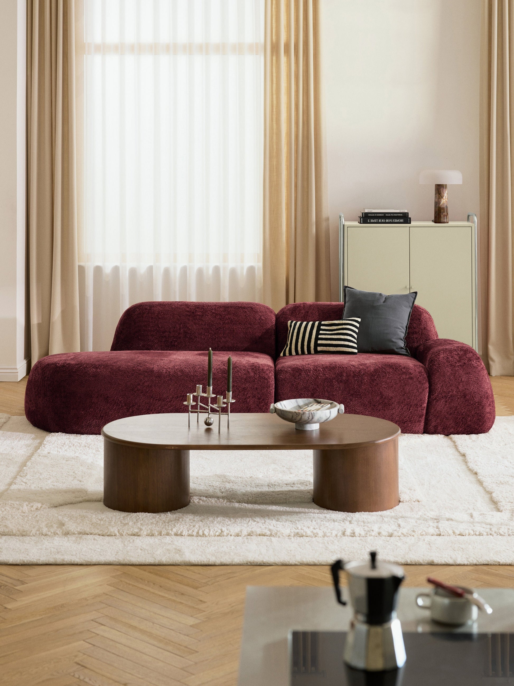 Draggery Wolke Modular Chaise with Teddy Bouclé Cover (3-Seater)