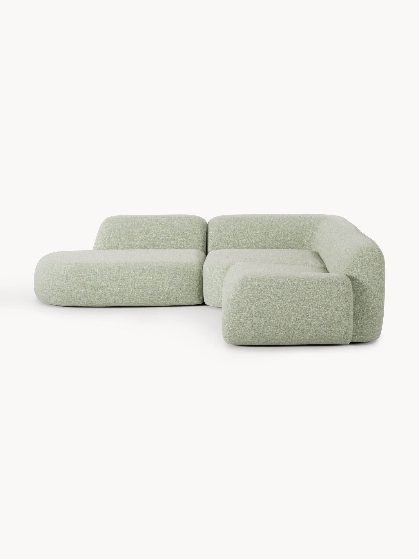 Draggery Wolke Modular Corner Sofa with Bouclé Cover and Chaise Longue, 4-Seater