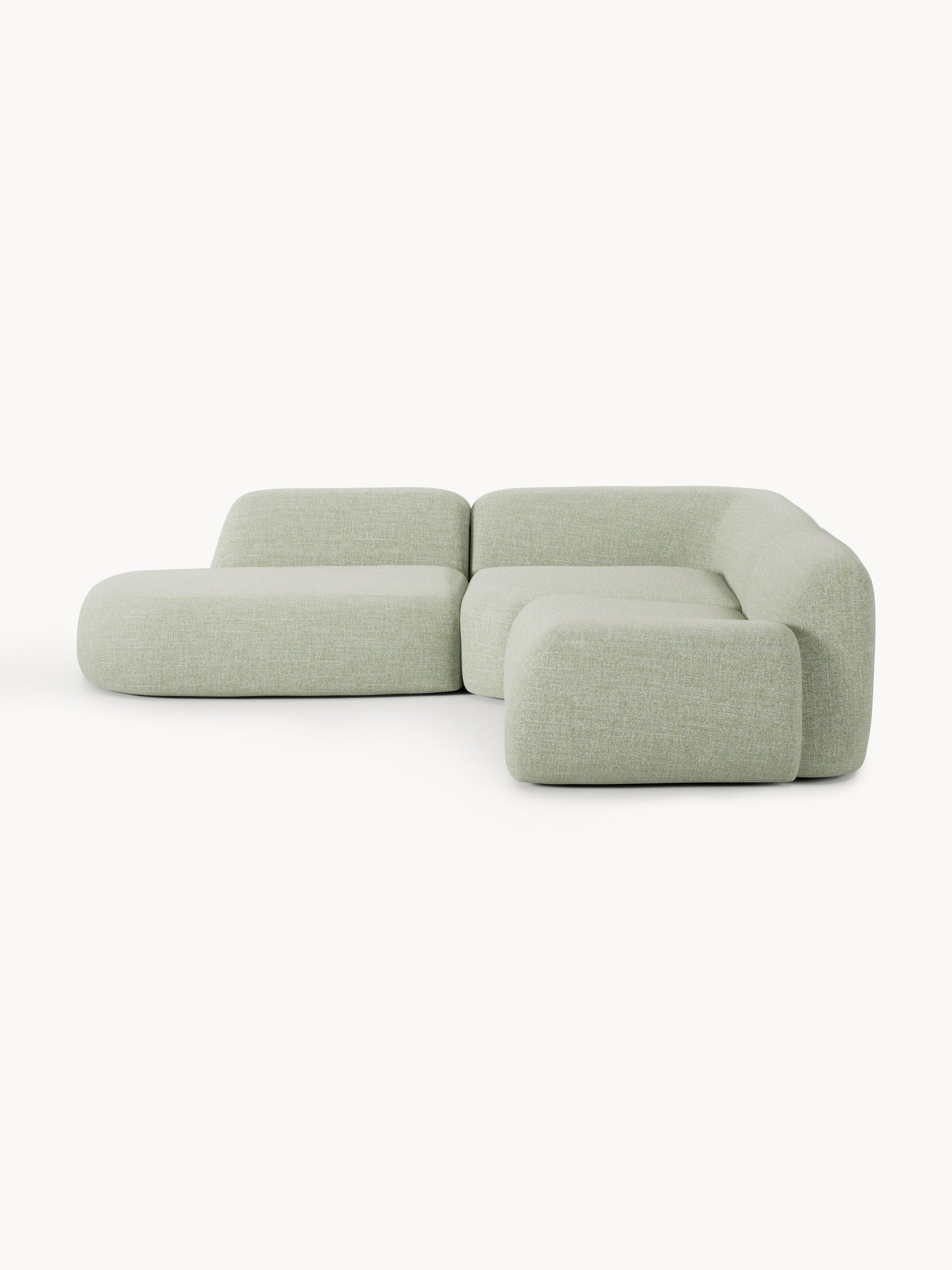 Draggery Wolke Modular Corner Sofa with Bouclé Cover and Chaise Longue, 4-Seater