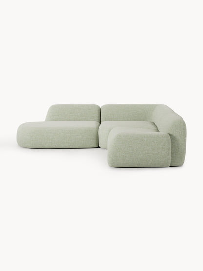 Draggery Wolke Modular Corner Sofa with Bouclé Cover and Chaise Longue, 4-Seater