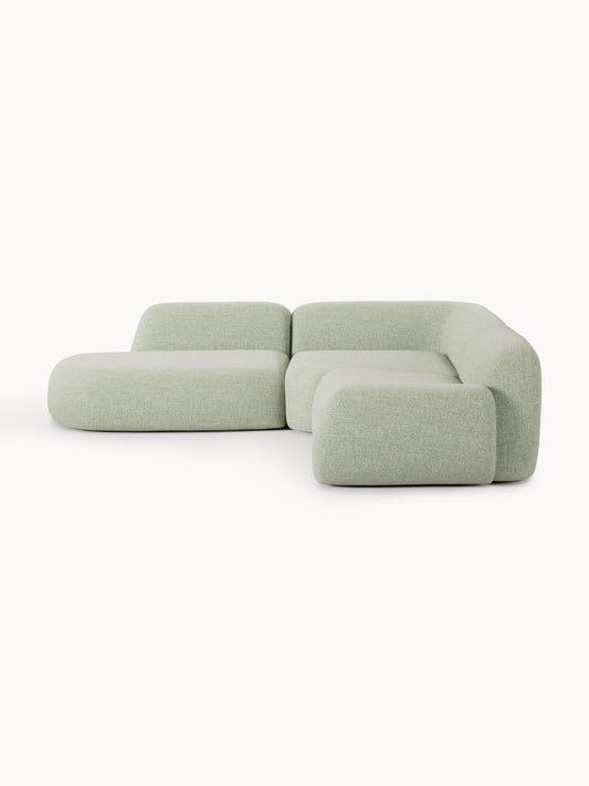 Draggery Wolke Modular Corner Sofa with Bouclé Cover and Chaise Longue, 4-Seater