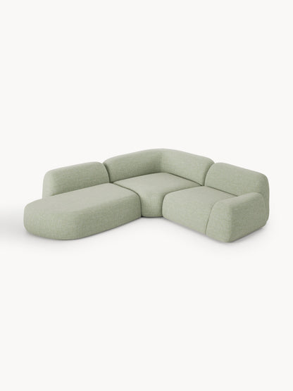Draggery Wolke Modular Corner Sofa with Bouclé Cover and Chaise Longue, 4-Seater