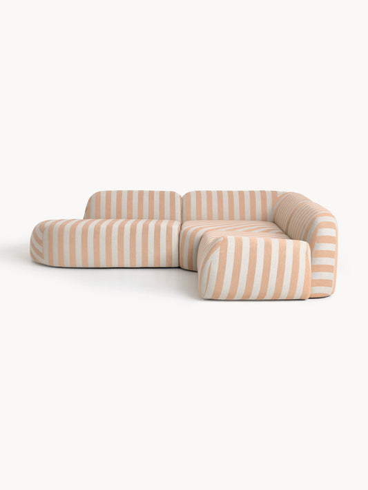 Draggery Wolke Modular Corner Sofa with Chaise Longue, Striped (4-Seater)