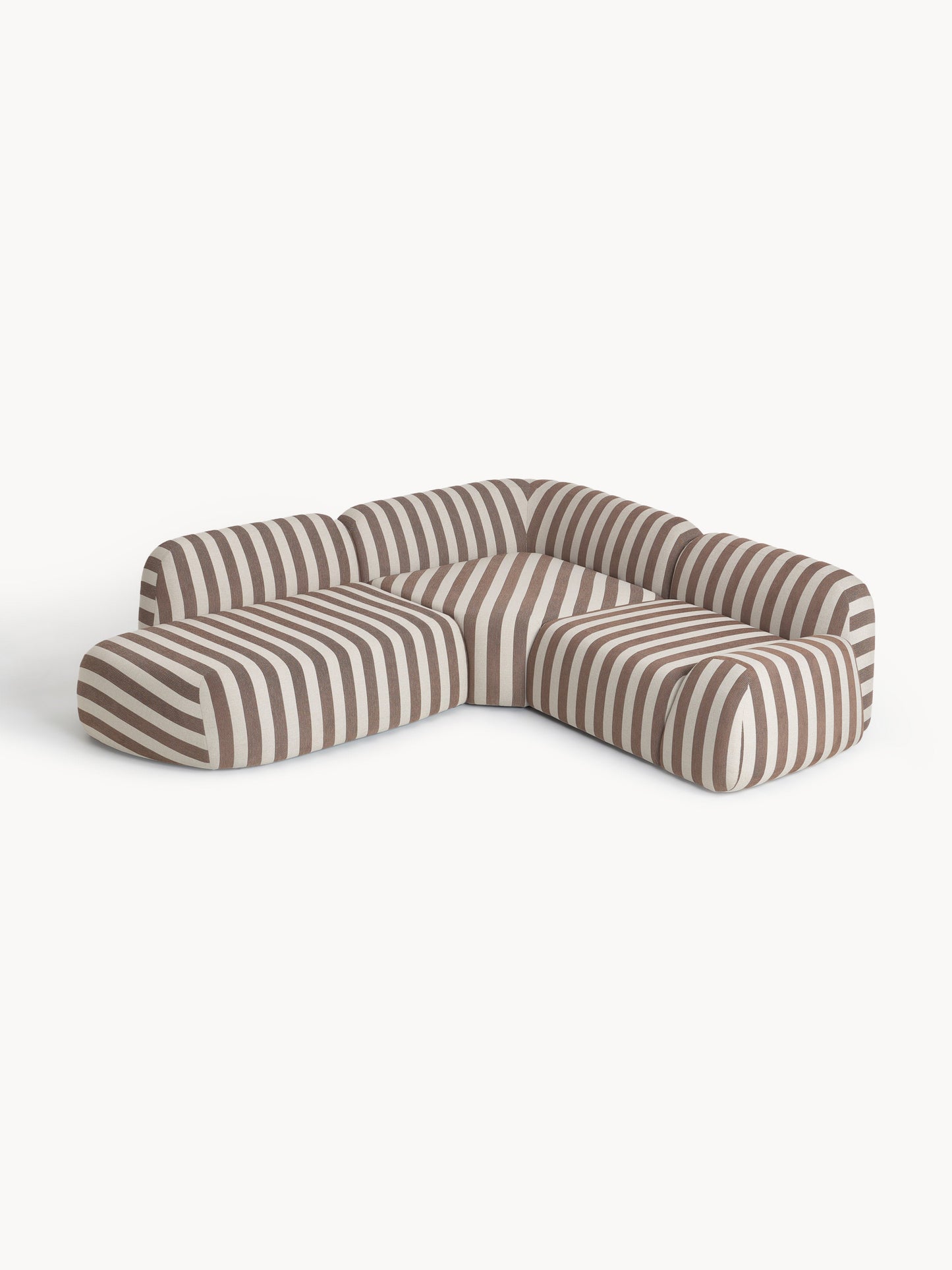 Draggery Wolke Modular Corner Sofa with Chaise Longue, Striped (4-Seater)