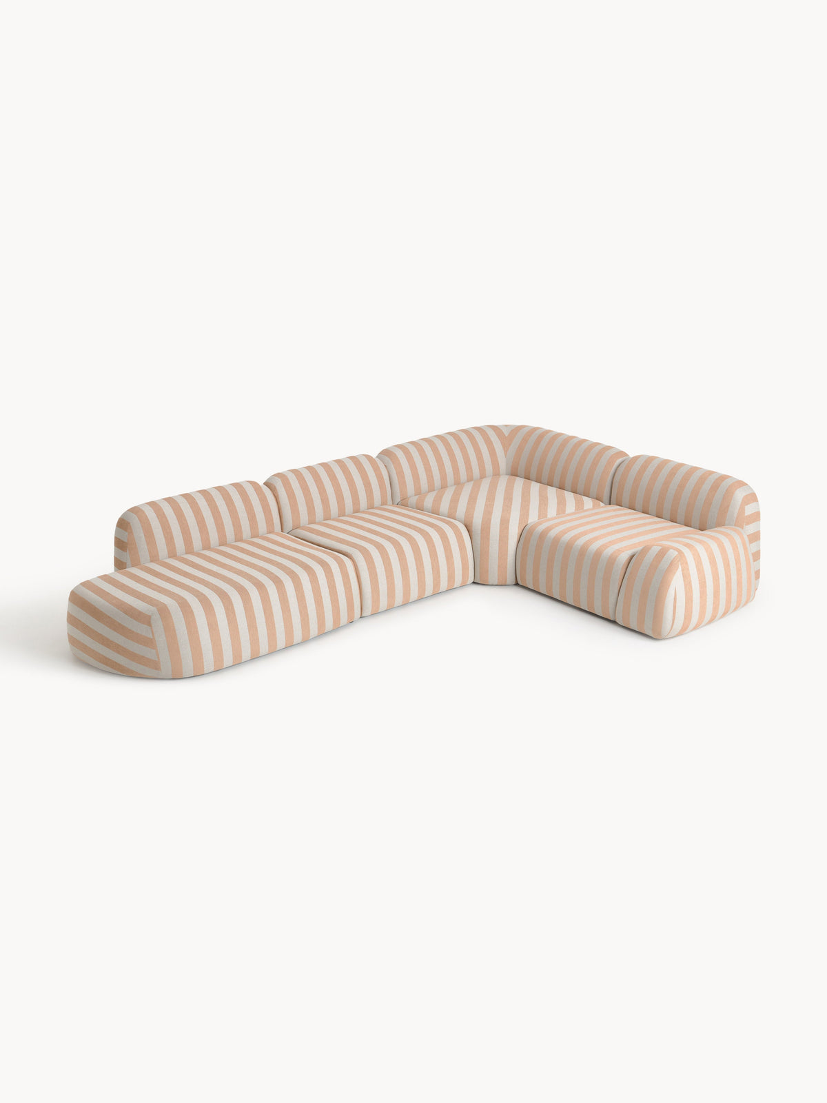 Draggery Wolke Modular Corner Sofa with Chaise Longue, Striped, XL