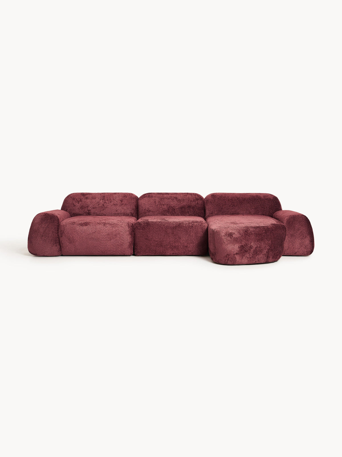 Draggery Wolke Modular Corner Sofa with Teddy Bouclé Cover, 4-Seater