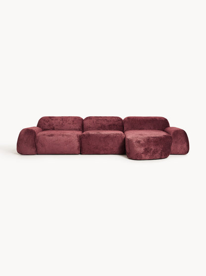 Draggery Wolke Modular Corner Sofa with Teddy Bouclé Cover, 4-Seater