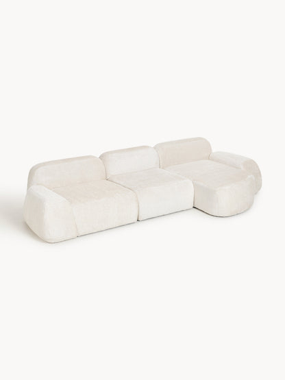 Draggery Wolke Modular Corner Sofa with Teddy Bouclé Cover, 4-Seater