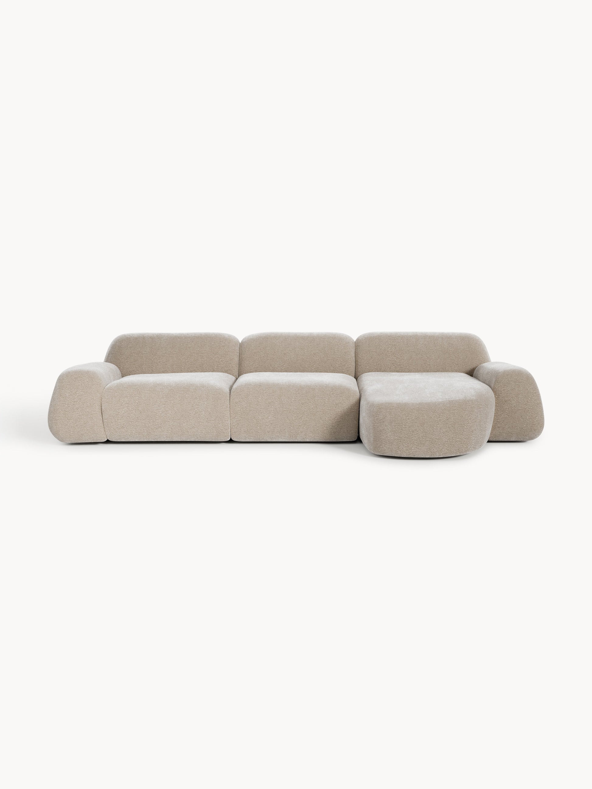 Draggery Wolke Modular Corner Sofa with Teddy Cover, 4-Seater