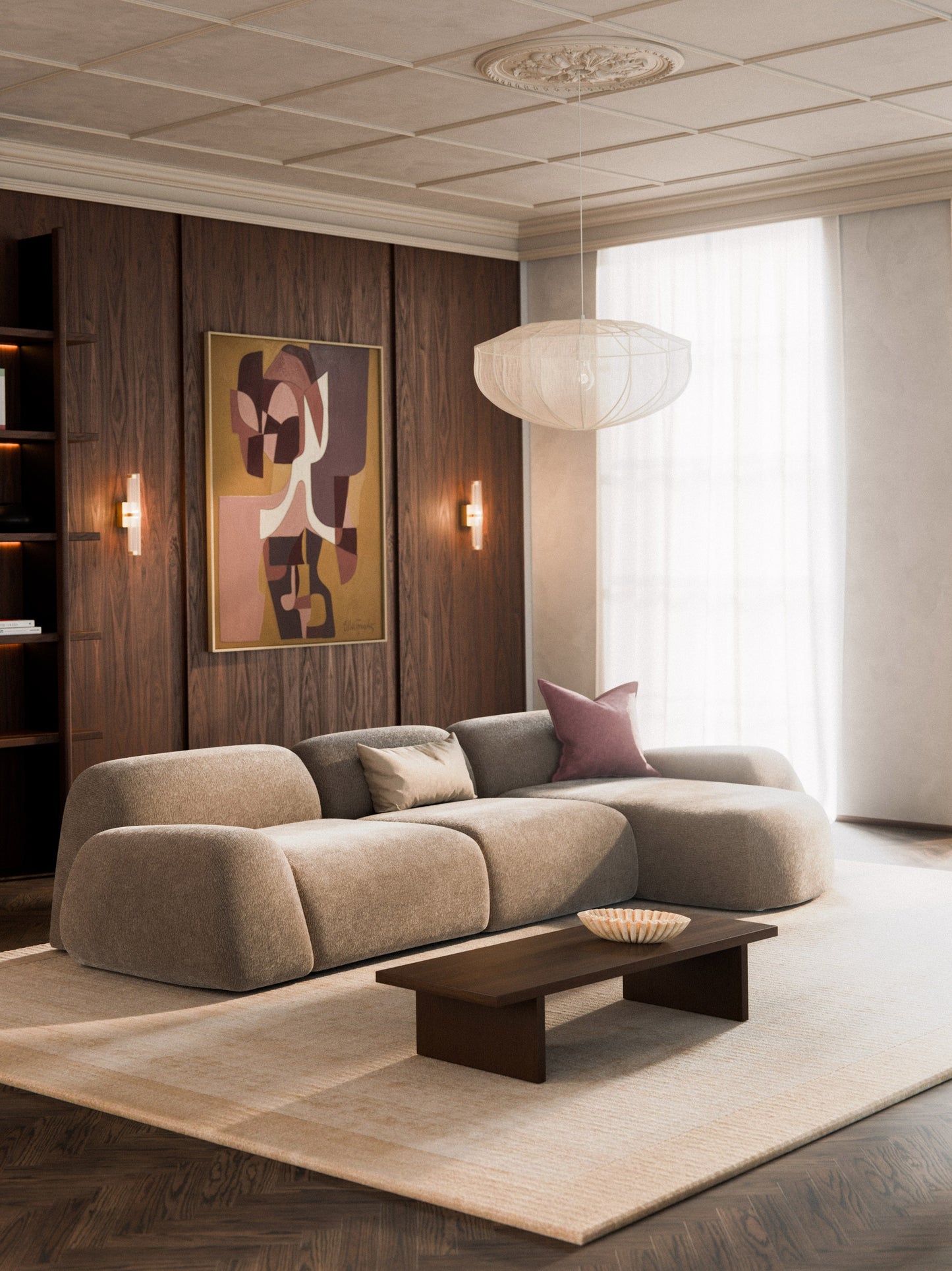 Draggery Wolke Modular Corner Sofa with Teddy Cover, 4-Seater