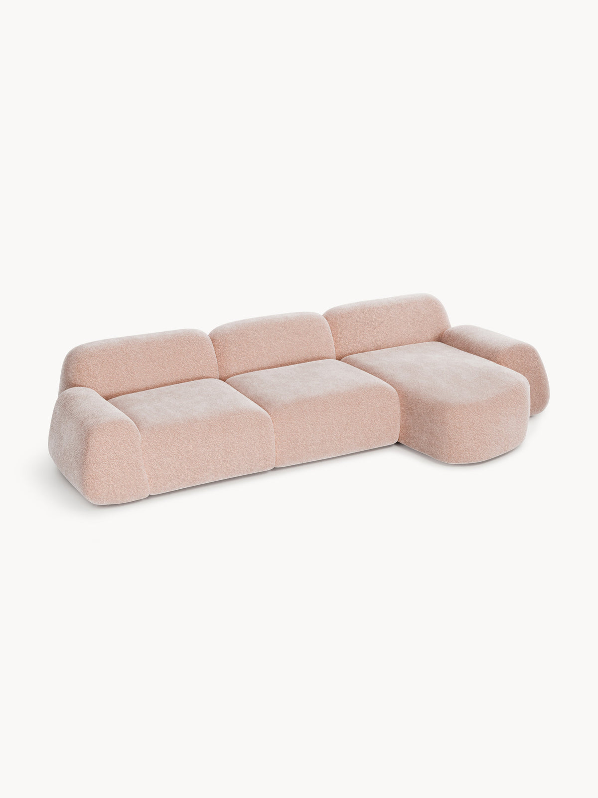 Draggery Wolke Modular Corner Sofa with Teddy Cover, 4-Seater