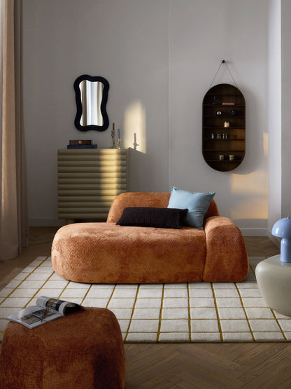 Draggery Wolke Sofa with Teddy Bouclé Cover and Chaise Longue, 2-Seater