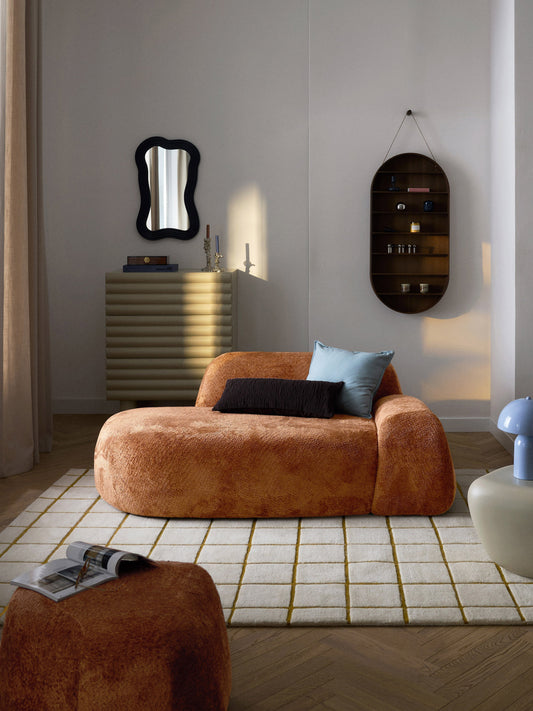 Draggery Wolke Sofa with Teddy Bouclé Cover and Chaise Longue, 2-Seater