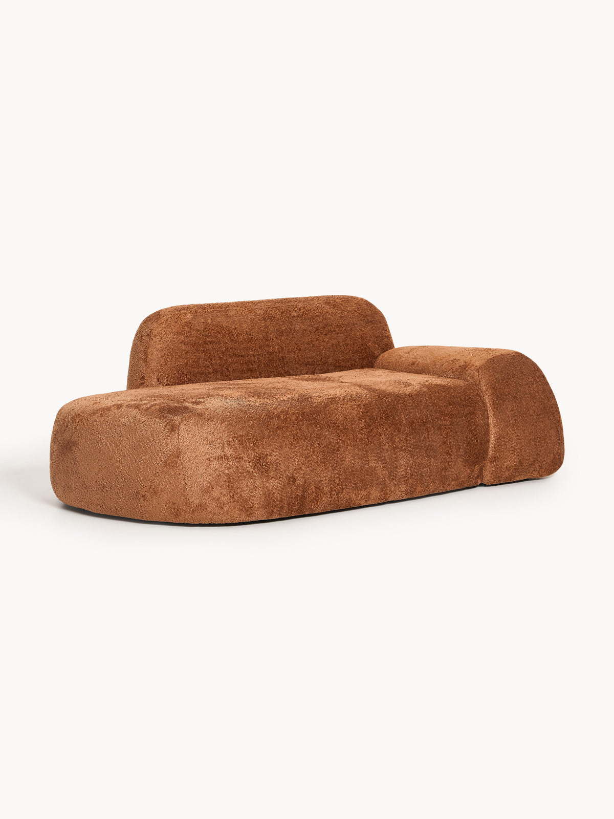 Draggery Wolke Sofa with Teddy Bouclé Cover and Chaise Longue, 2-Seater