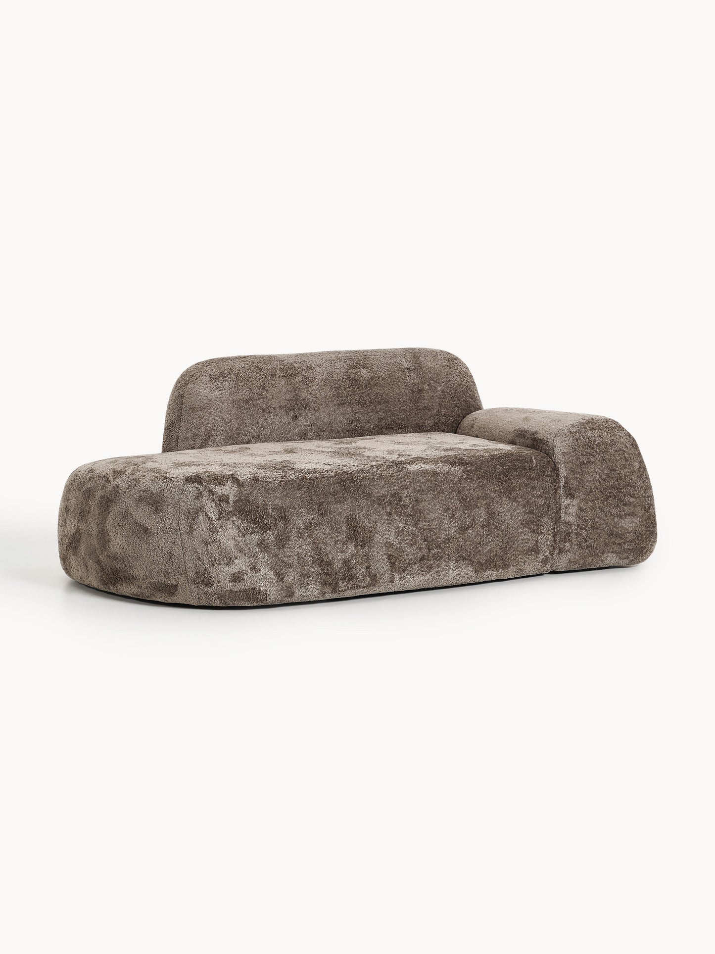 Draggery Wolke Sofa with Teddy Bouclé Cover and Chaise Longue, 2-Seater