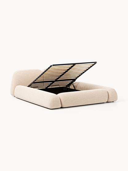 Draggery Wolke Upholstered Bed with Storage, Bouclé